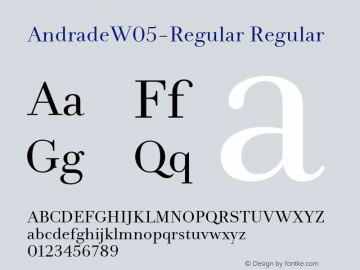 Andrade W05 Regular Version 1.00 Font Sample