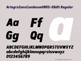 Artegra Sans Condensed W05XBdIt Version 1.004 Font Sample