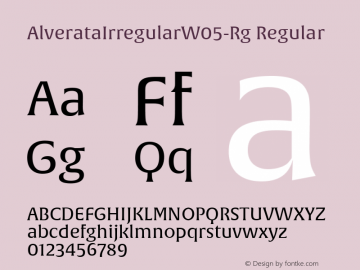 Alverata Irregular W05 Regular Version 1.00 Font Sample