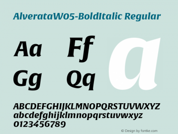 Alverata W05 Bold Italic Version 1.10图片样张
