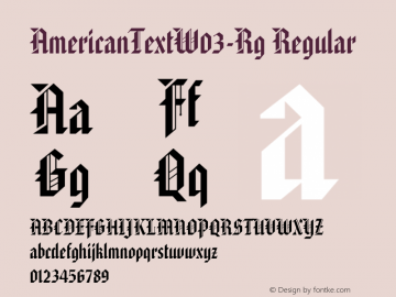 American Text W03 Rg Version 1.00 Font Sample