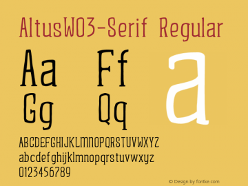 Altus W03 Serif Version 1.00 Font Sample