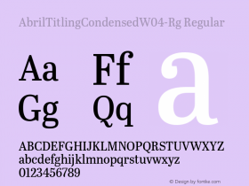 Abril Titling Condensed W04 Rg Version 1.00 Font Sample