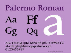 Palermo Roman Version 1.00 Font Sample