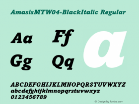 Amasis MT W04 Black Italic Version 1.00图片样张