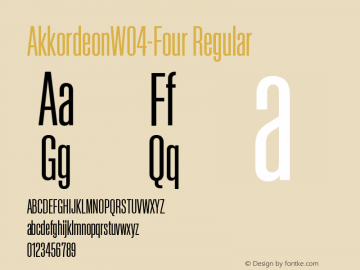Akkordeon W04 Four Version 1.00 Font Sample