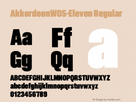 Akkordeon W05 Eleven Version 1.00 Font Sample