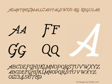 Adantine Small Capitals W05 Rg Version 1.00 Font Sample