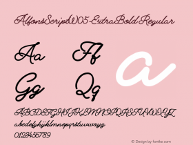 Alfons Script W05 ExtraBold Version 1.00 Font Sample