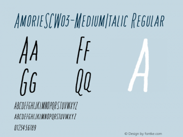 Amorie SC W03 Medium Italic Version 1.00 Font Sample