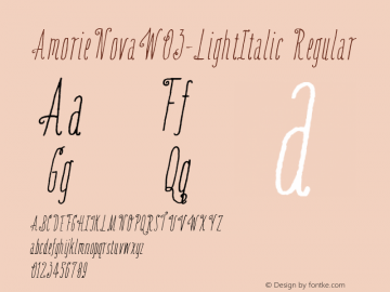 Amorie Nova W03 Light Italic Version 1.00图片样张