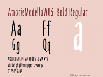 Amorie Modella W03 Bold Version 1.00 Font Sample