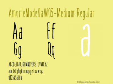 Amorie Modella W03 Medium Version 1.00 Font Sample