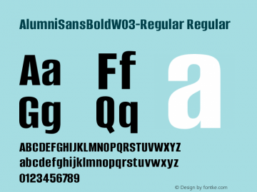 Alumni Sans Bold W03 Regular Version 1.00图片样张