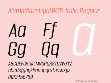 Alumni Sans Light W05 Italic Version 1.00图片样张