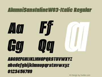 Alumni Sans Inline W03 Italic Version 1.00图片样张