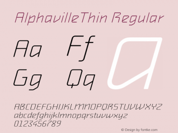 AlphavilleThin W05 Oblique Version 4.10 Font Sample