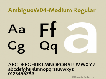 Ambigue W04 Medium Version 1.00 Font Sample