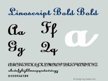 Linoscript Bold Bold Unknown Font Sample