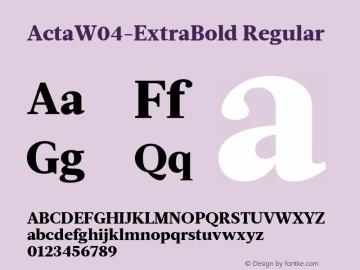 Acta W04 ExtraBold Version 1.00图片样张