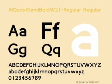 AlQuds 4 SemiBold W21 Regular Version 1.00 Font Sample