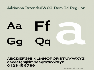 Adrianna Extended W03 DemiBold Version 3.001 Font Sample