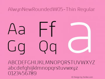 Alwyn New Rounded W05 Thin Version 1.00 Font Sample