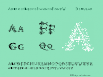 Ambrose Bierce Damned Font W90 Version 1.00 Font Sample