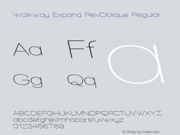 Walkway Expand RevOblique Regular 1.0 Font Sample