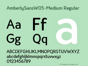 Amberly Sans W05 Medium Version 1.00 Font Sample