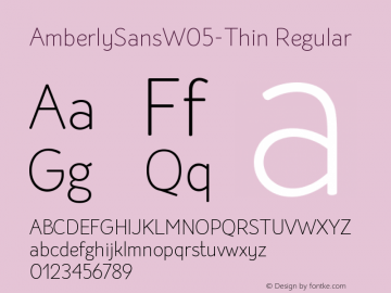 Amberly Sans W05 Thin Version 1.00图片样张