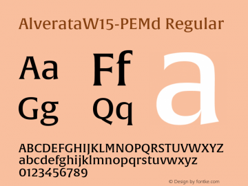 Alverata W15 PE Md Version 1.1 Font Sample