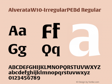 Alverata W10 Irregular PE Bd Version 1.1 Font Sample