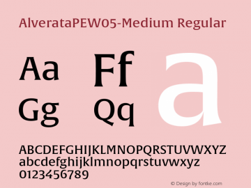 Alverata PE W05 Medium Version 1.10 Font Sample
