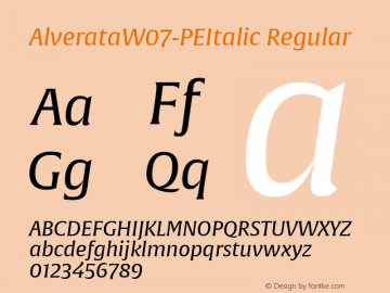 Alverata W07 PE Italic Version 1.100图片样张