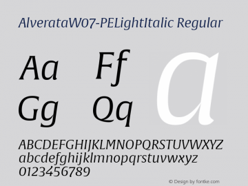 Alverata W07 PE Light Italic Version 1.100图片样张