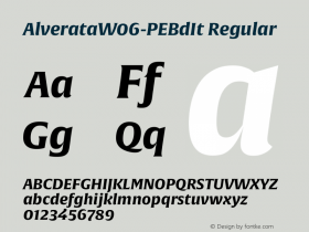 Alverata W06 PE Bd It Version 1.1 Font Sample