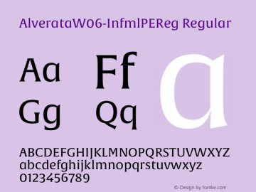 Alverata W06 Infml PE Reg Version 1.1 Font Sample