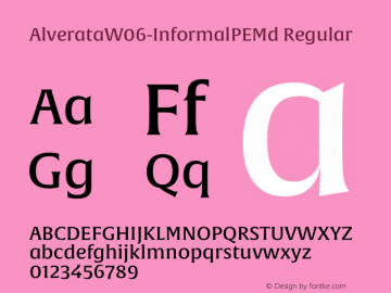 Alverata W06 Informal PE Md Version 1.1 Font Sample
