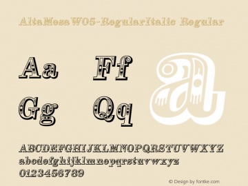Alta Mesa W05 Regular Italic Version 1.00 Font Sample