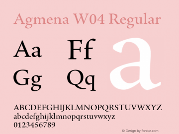 Agmena W04 Regular Version 1.00 Font Sample