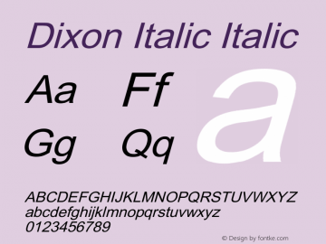 Dixon Italic Italic Unknown图片样张