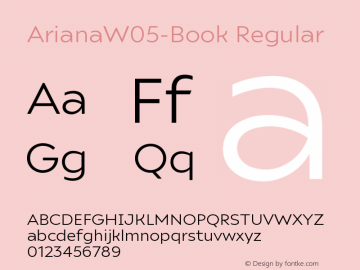Ariana W05 Book Version 1.00 Font Sample