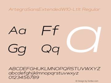 Artegra Sans Extended W10 Lt It Version 1.004 Font Sample