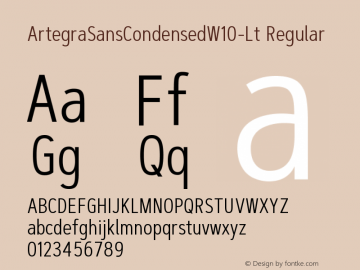 Artegra Sans Condensed W10 Lt Version 1.004 Font Sample