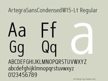 Artegra Sans Condensed W15 Lt Version 1.004 Font Sample