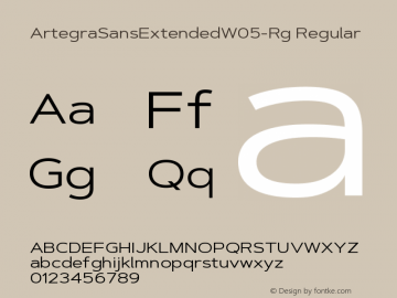 Artegra Sans Extended W05 Rg Version 1.004 Font Sample