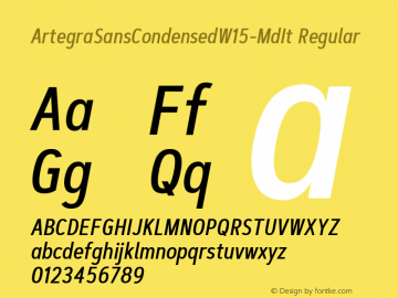 Artegra Sans Condensed W15 MdIt Version 1.004 Font Sample