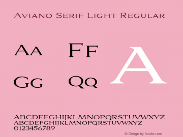 Aviano Serif W05 Light Version 1.000 2008 initial release Font Sample