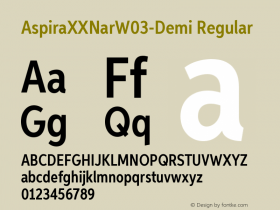 Aspira XXNar W03 Demi Version 1.50 Font Sample